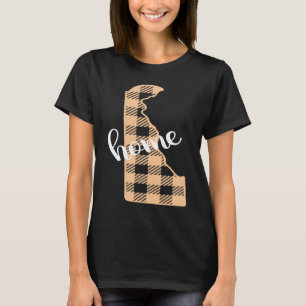 Delaware Buffalo Plaid Home State Country Peach We T-Shirt