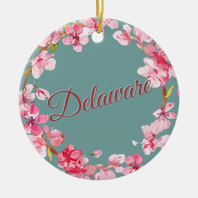 Delaware Ceramic Tree Decoration (Front)
