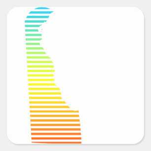 delaware chill fade square sticker