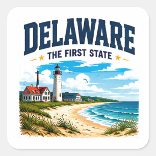 Delaware Coastal Escape Journey Square Sticker