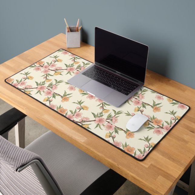 Delaware Coastal Peach Blossoms - Spring Garden Desk Mat (Office 2)
