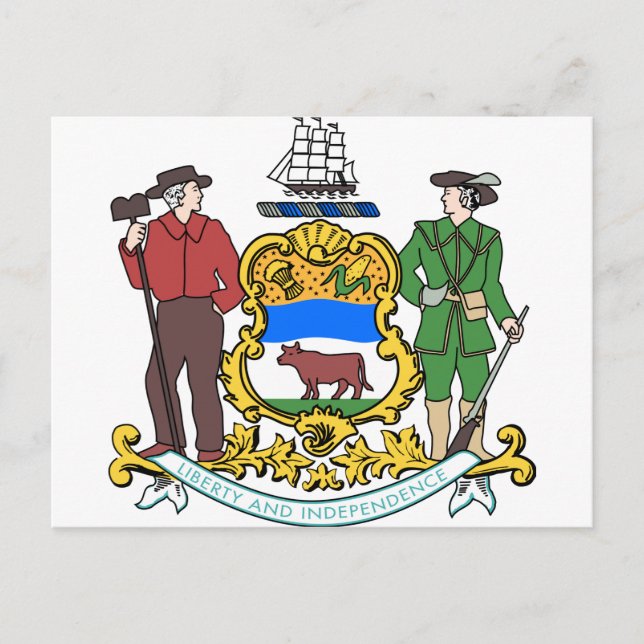 Delaware Coat of Arms Postcard (Front)