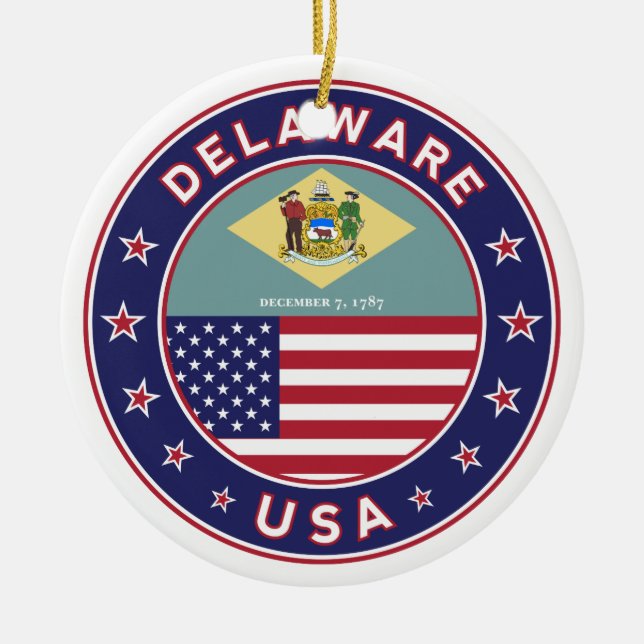 Delaware, Delaware t-shirt, Delaware to sticker Ceramic Tree Decoration (Front)