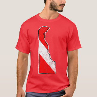 Delaware Dive Flag Scuba Diving State Map Dive Fla T-Shirt