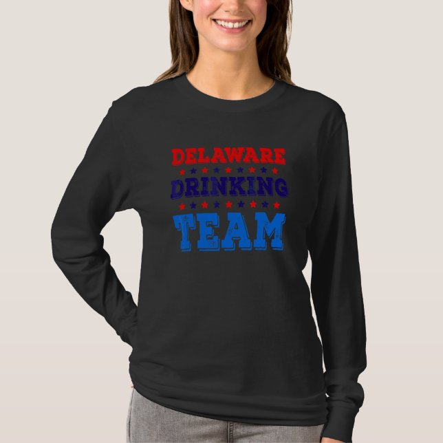 Delaware Drinking Team State Pride  Beer Drinking T-Shirt (Front)