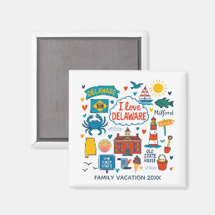 Delaware Family Trip Keepsake Personalized Magnet