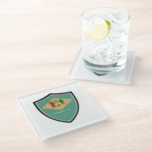 Delaware flag glass coaster