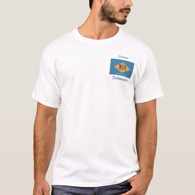 Delaware Flag Map City T-Shirt (Front)