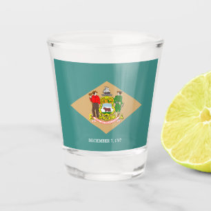 Delaware flag shot glass