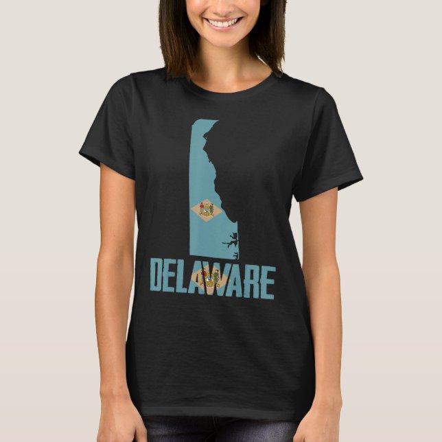 Delaware Flag State  I Love Delaware Home State T-Shirt (Front)