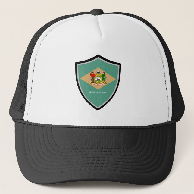 Delaware flag trucker hat (Front)