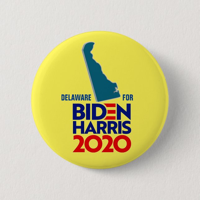 Delaware for Biden Harris 2020 6 Cm Round Badge (Front)