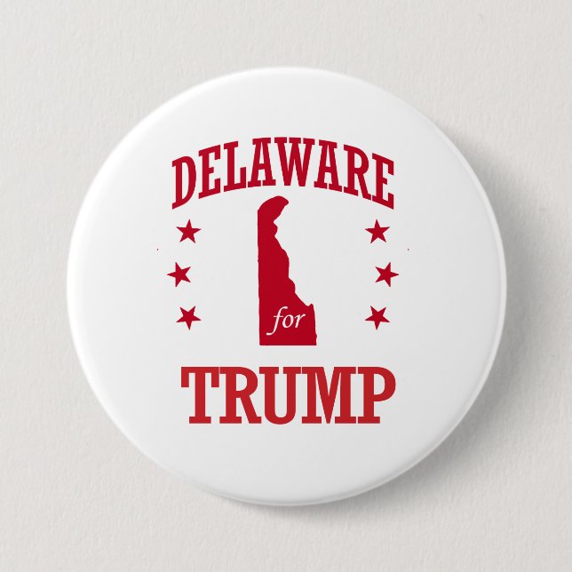 DELAWARE FOR DONALD TRUMP 7.5 CM ROUND BADGE (Front)