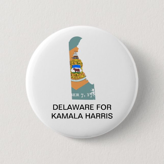 DELAWARE for Kamala Harris 2024 Button (Front)