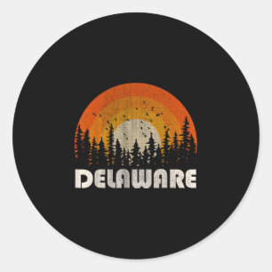 Delaware - funny nature vintage hiking 60s 70s 80s classic round sticker