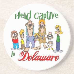 Delaware Funny Trailer Park Sandstone Coaster