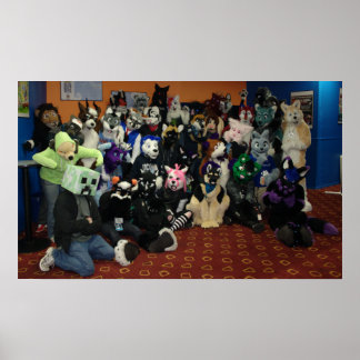 Delaware FurBowl 25 Fursuiters Group Photo Poster