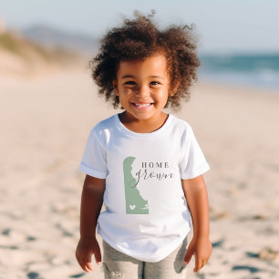 Delaware Home Grown   Editable Colours State Map Baby T-Shirt
