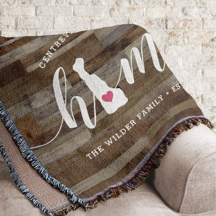 Delaware Home State Personalised Wood Look Throw Blanket
