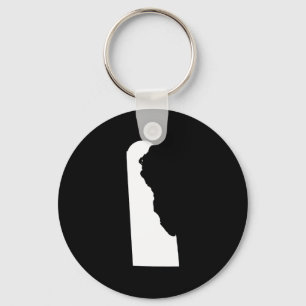 Delaware in White and Black Key Ring