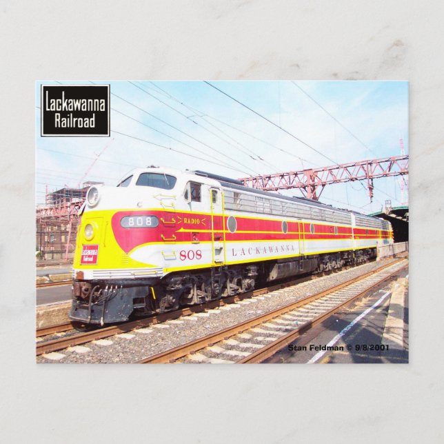 Delaware Lackawanna and Western Locomotive 808 Postcard (Front)