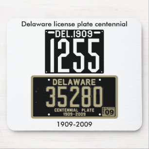 Delaware license plate centennial mouse mat