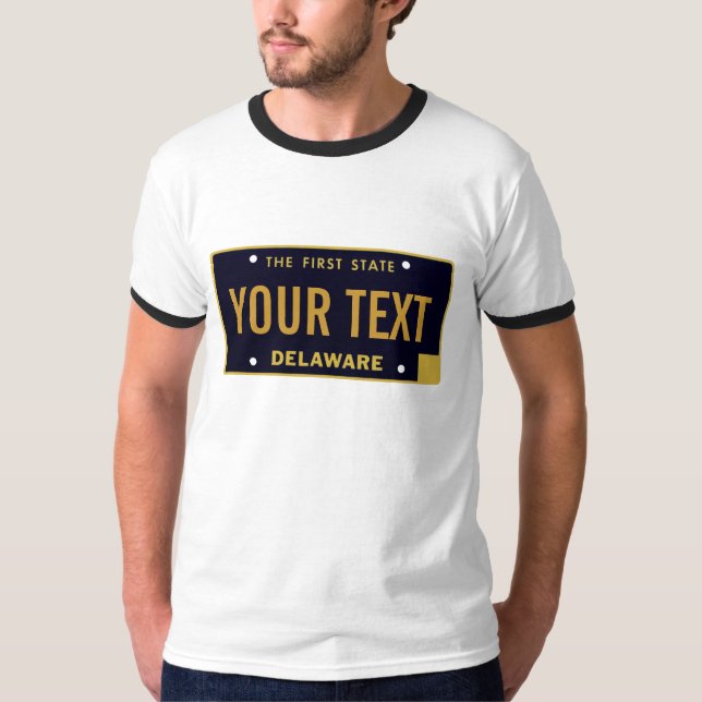 Delaware License Plate T-Shirt (Front)