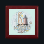 Delaware Lighthouse  Gift Box<br><div class="desc">Delaware Lighthouse gift box by ArtMuvz Illustration. Matching watercolor lighthouse t shirt, apparel, nautical clothing, lighthouse collector apparel. Lighthouse gifts are a great way to show someone you care, especially if they love the ocean, the coast, or lighthouses themselves. Lighthouses are iconic symbols of hope, guidance, and safety, and they...</div>