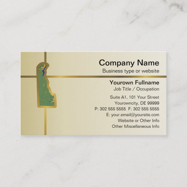 Delaware Map Business Card (Front)