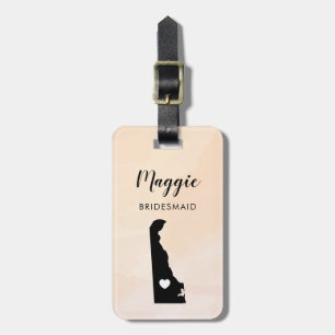 Delaware Map Luggage Tag, Wedding Party Welcome Tag