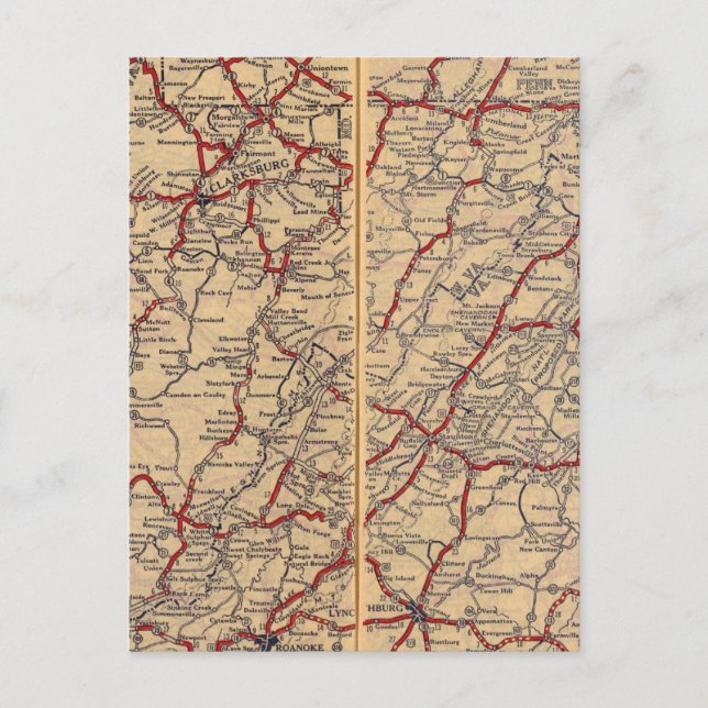 Delaware, Maryland, Virginia, West Virginia Postcard (Front)