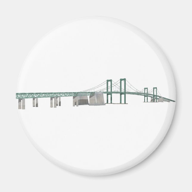 Delaware Memorial Bridge: 3D Model: Magnet (Front)