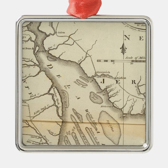 Delaware Metal Tree Decoration (Front)