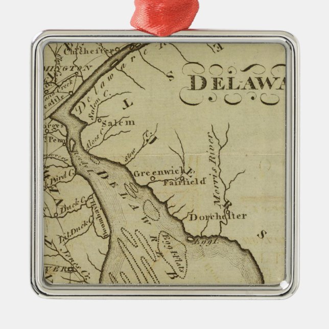 Delaware Metal Tree Decoration (Front)
