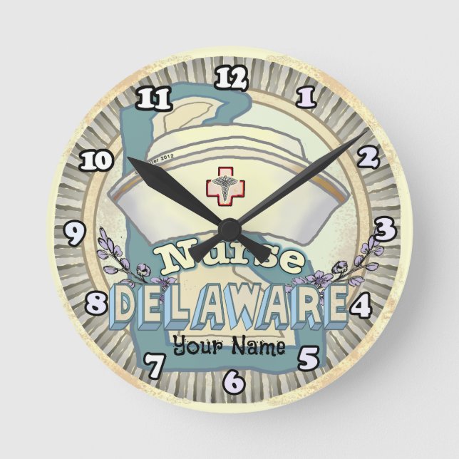 Delaware Nurse Round Clock (Front)