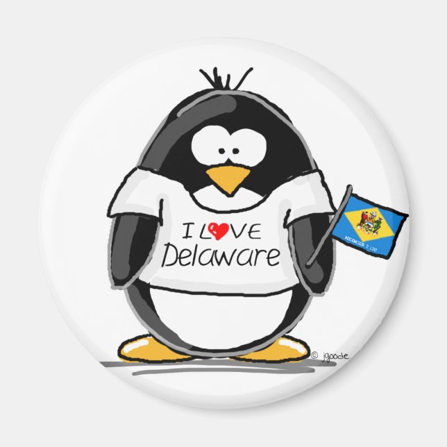 Delaware Penguin Magnet (Front)