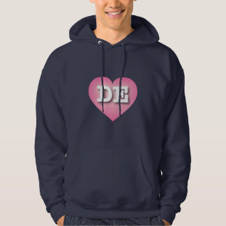 Delaware Pink Fade Heart - I love DE Hoodie