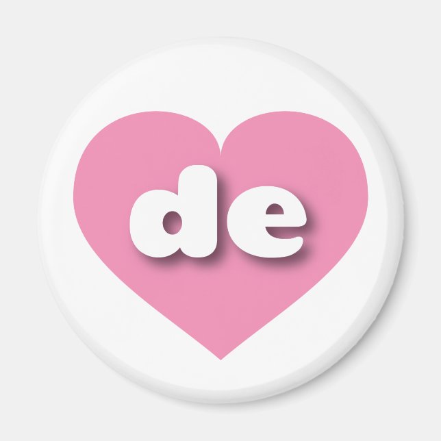 Delaware pink heart - I love de Magnet (Front)