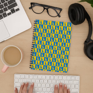 Delaware Pop Art Blue Gold Pattern Notebook