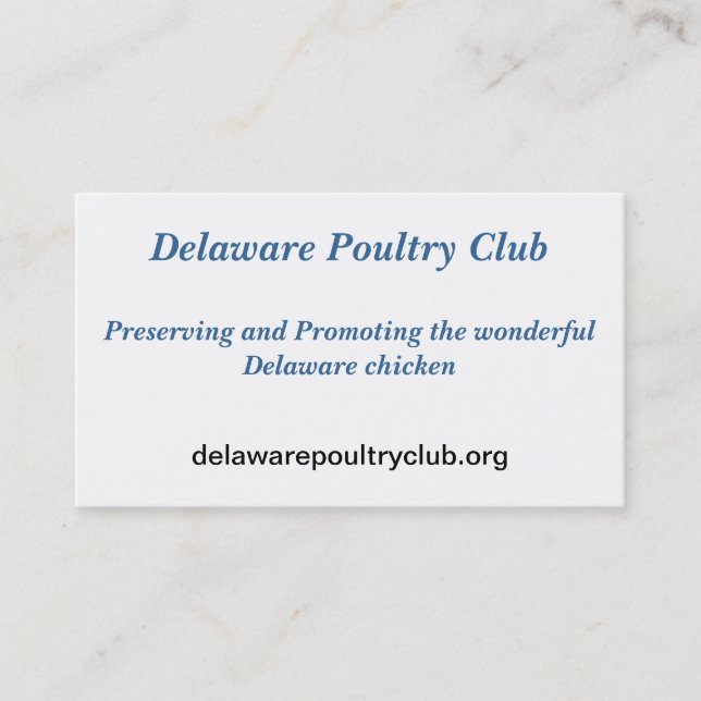 Delaware Poultry Club recruitment cards (Front)