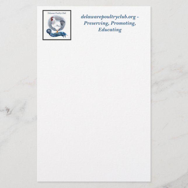 Delaware Poultry Club Stationary style 1 Stationery (Front)
