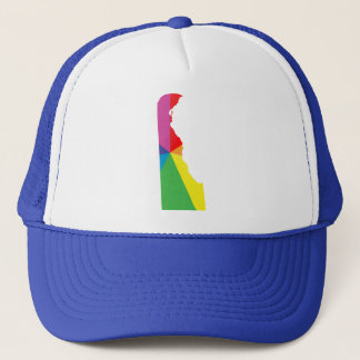 delaware pride. angled. trucker hat