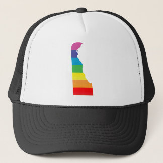 delaware pride. striped. trucker hat