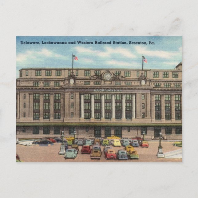 Delaware Railroad Station, Scranton Pennsylvania Postcard (Front)