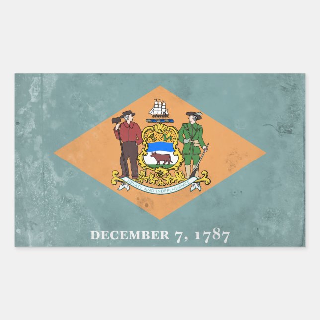 Delaware Rectangular Sticker (Front)