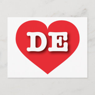 Delaware Red Heart - I love DE Postcard