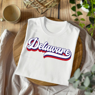 Delaware Red White and Blue Vintage Script T-Shirt