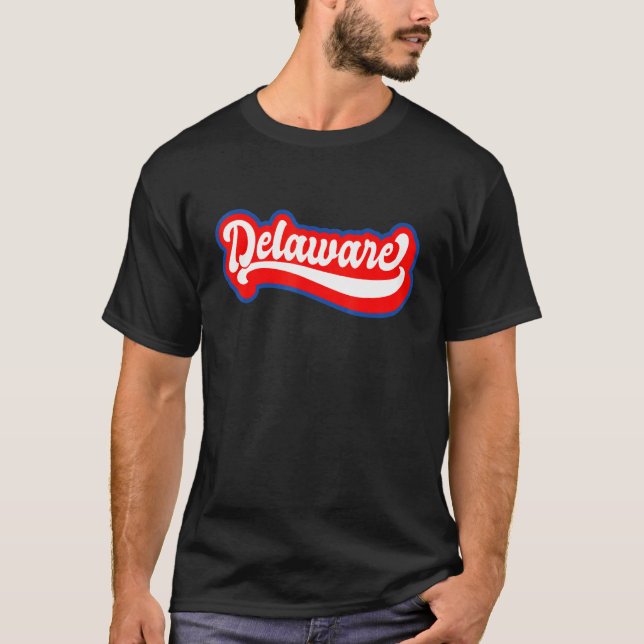Delaware Retro US State Puerto Rico Flag T-Shirt (Front)