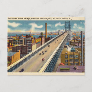 Delaware River Bridge, PA, and NJ Postcard