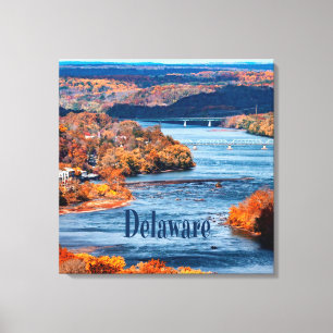 Delaware River Fall Leaves Canvas Print